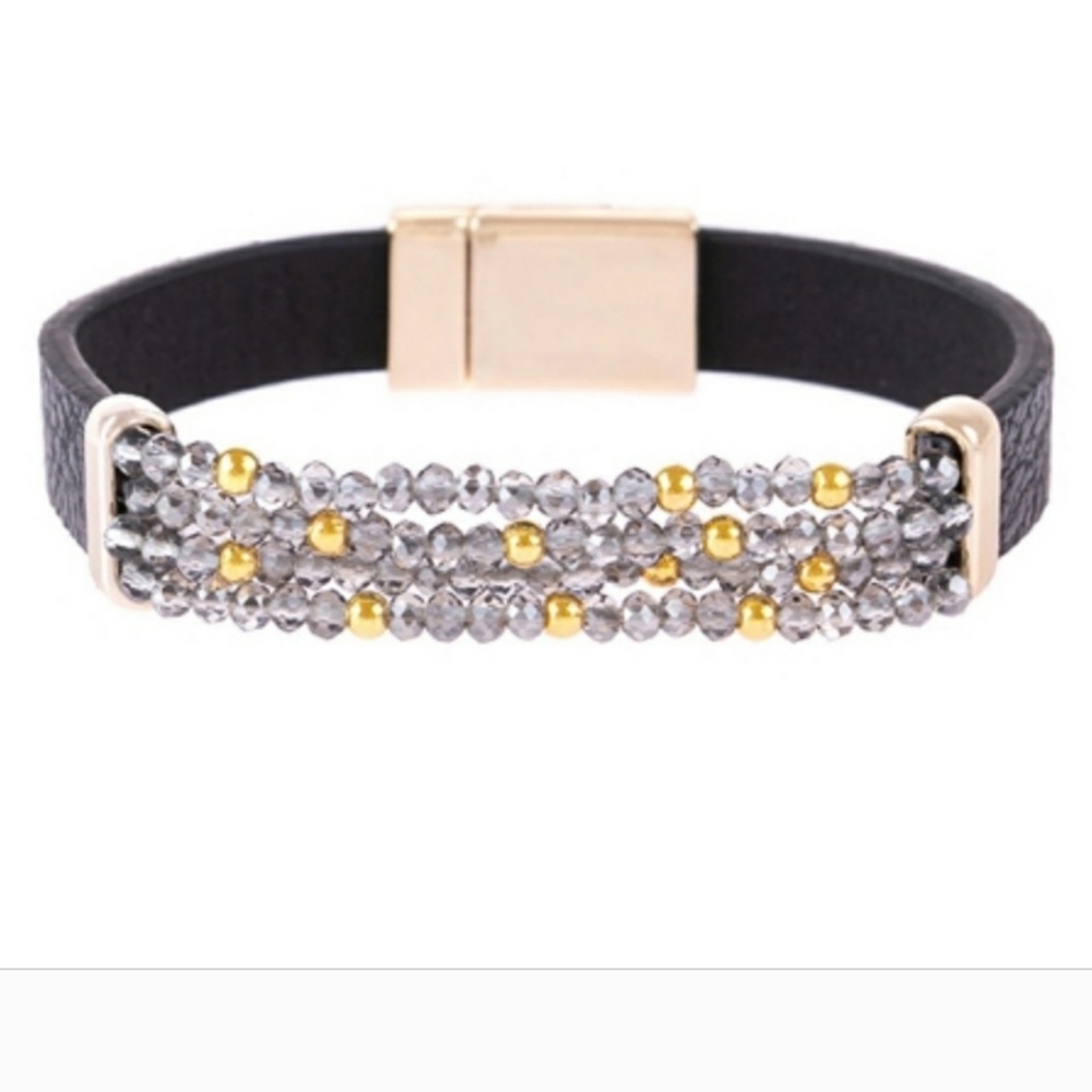 Beaded Accent Magnetic Bracelet